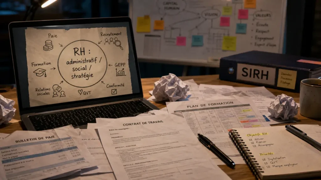Management en ressources humaines : missions RH, formation et IA sur documents et SIRH