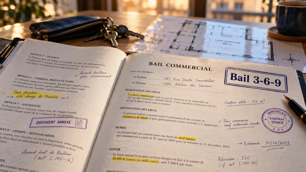 Bail commercial modèle : dossier de bail commercial ouvert