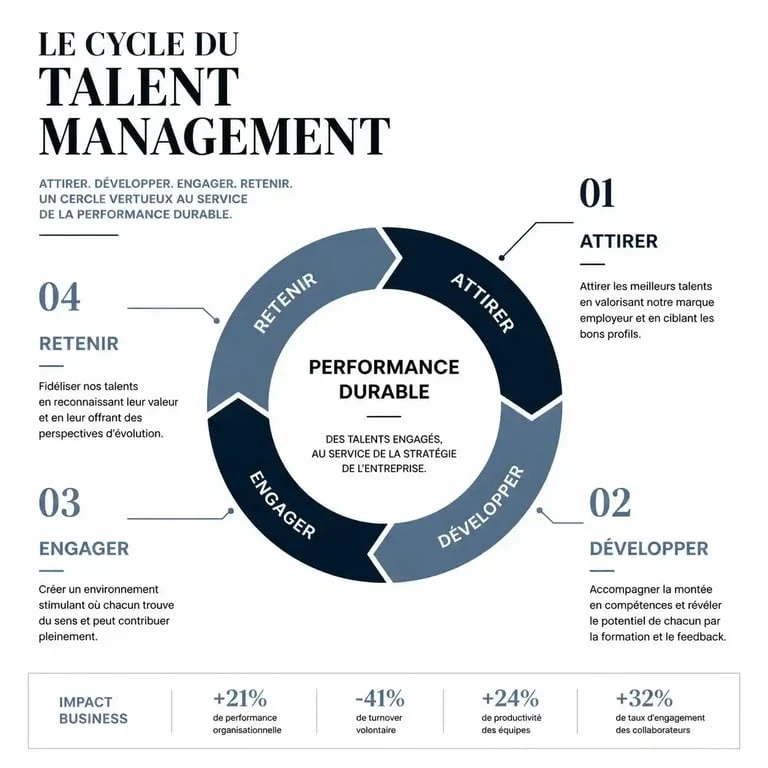 Cycle du talent management : attirer, développer, engager et retenir les talents