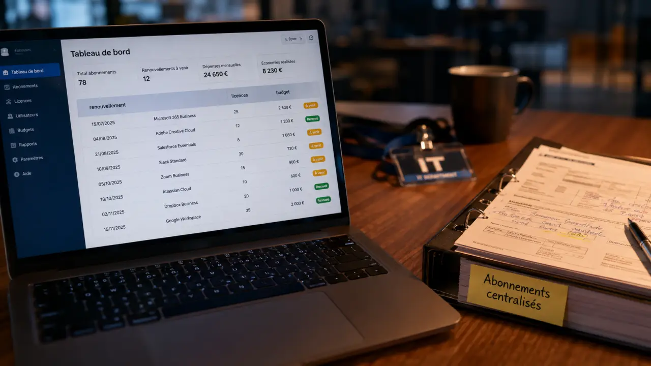 Logiciel de gestion des abonnements pour entreprise : tableau de bord, renouvellements, sécurité