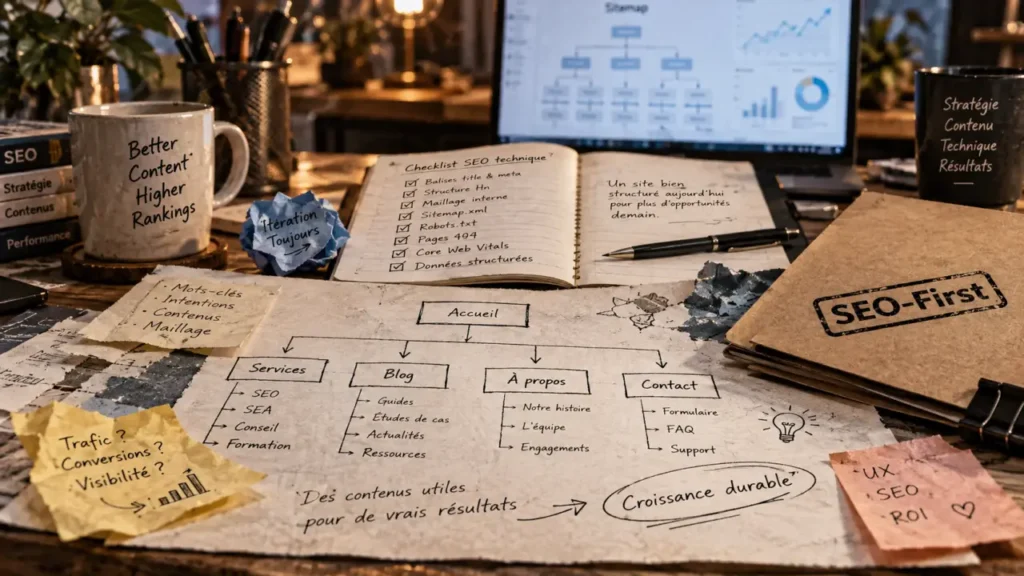 Création de site web seo : plan SEO, arborescence et sitemap